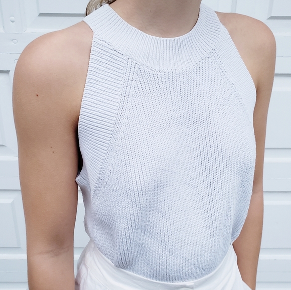Aritzia Crevier White Knit Top - Picture 1 of 4